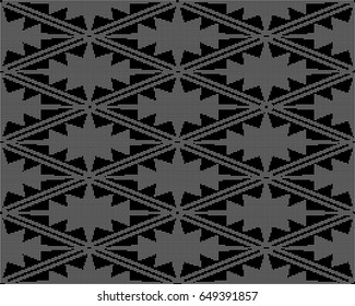 Halftone round black seamless background rhomb check cross sawtooth geometry frame