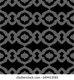 Halftone round black seamless background curve round geometry cross frame