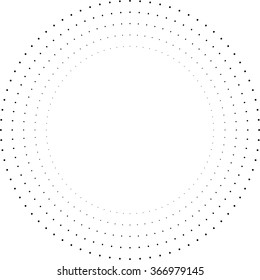 Halftone Round Dots . Circle Logo . Vector 