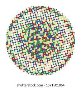 Halftone round element isolated on white background. Radial concentric circle. Vector illustration.  