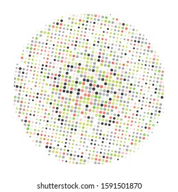 Halftone round element isolated on white background. Radial concentric circle. Vector illustration.  