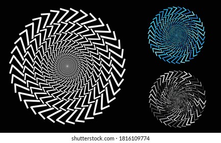 Ronda de semitono como icono o fondo. Resumen del marco de círculo vectorial con el número siete como logotipo o emblema.