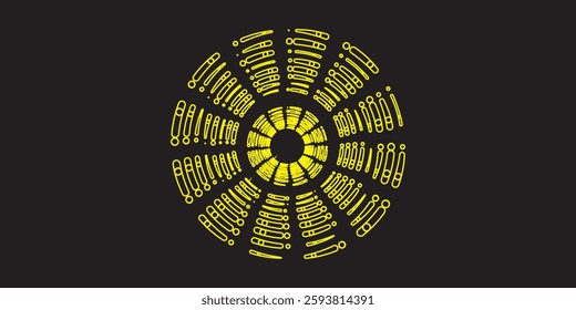 Halftone round as icon or background. Abstract vector circle frame with dots as logo or emblem. Black shape on a white background and the same white shape on the black side.