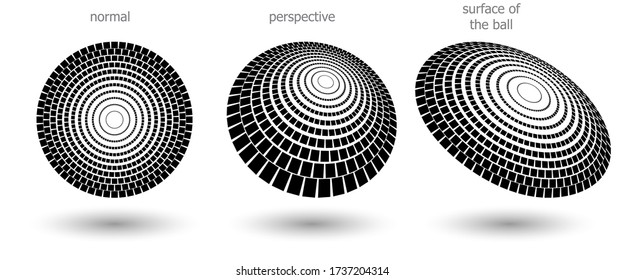 Halftone round as icon or background. Black abstract vector circle frame with squares as logo or emblem. Circle border isolated on the white background for your design. Circle brick wall texture.
