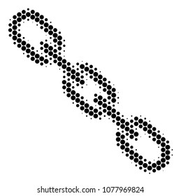 Halftone round spot Chain icon. Pictogram on a white background. Vector composition of chain icon composed of sphere spots.