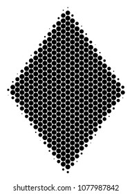 Halftone round spot Filled Rhombus icon. Pictogram on a white background. Vector collage of filled rhombus icon constructed of sphere pixels.