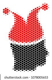 Halftone round spot Joker icon. Pictogram on a white background. Vector pattern of joker icon organized of round elements.