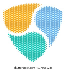 Halftone round spot Nem icon. Pictogram on a white background. Vector mosaic of nem icon composed of round dots.