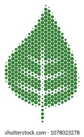 Halftone round spot Plant Leaf icon. Pictogram on a white background. Vector concept of plant leaf icon organized of round items.