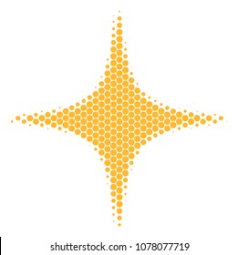 Halftone round spot Space Star icon. Pictogram on a white background. Vector mosaic of space star icon composed of circle elements.