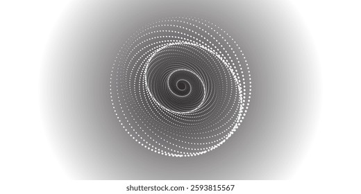 Halftone round as sun icon or background. Abstract vector circle frame with dots as logo or emblem. Black shape on a white background and the same white shape on the black side.