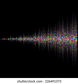 Halftone round vector elements. Colorful sound waves. Music waveform background. You can use in club, radio, pub, party, recitals or the audio technology advertising background. 