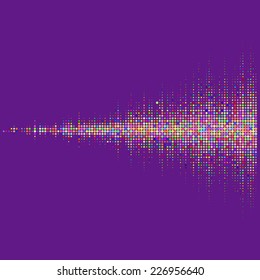 Halftone round vector elements. Colorful sound waves. Music waveform background. You can use in club, radio, pub, party, recitals or the audio technology advertising background. 