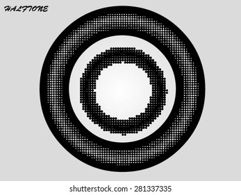 Halftone round.Halftone design element.Vector illustration.