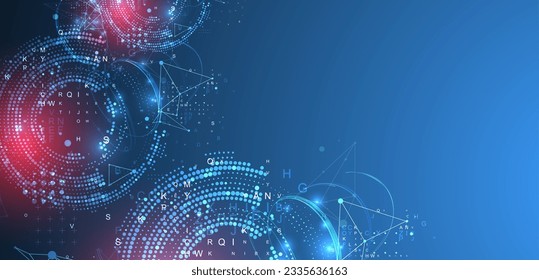 Fondo científico de semitono con puntos y líneas de conexión. Visualización de datos digitales.