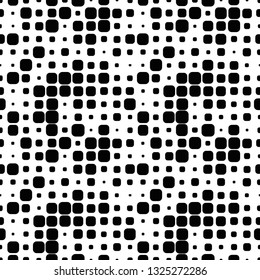 Halftone seamless abstract background with squares. Infinity geometric pattern. Vector illustration.    