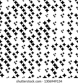 Halftone seamless abstract background with stars, rhombuses, concave squares. Infinity geometric pattern. Vector illustration.       