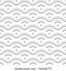 Halftone, seamless background. Abstract, geometric texture. Linear, simple pattern. Vector illustration in light gray shades. Elegant minimalistic 2D wallpapers. Editable lines and fill.