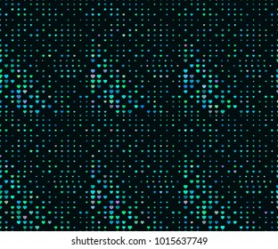 Halftone seamless pattern, dotted backdrop with heart pop art style. St. Valentine's Day background. Vector illustration