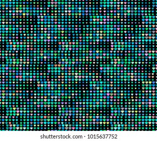 Halftone seamless pattern, dotted backdrop with heart pop art style. St. Valentine's Day background. Vector illustration
