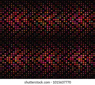 Halftone seamless pattern, dotted backdrop with heart pop art style. St. Valentine's Day background. Vector illustration