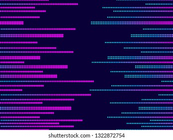 Halftone seamless pattern. Pop art dots with violet gradient. Vector illustration