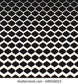 Halftone seamless pattern, vector monochrome texture with gradient transition effect from dark to light. Illustration of mesh, tissue. Abstract repeat background. Design for prints, covers, fabric 