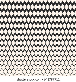 Halftone seamless pattern, vector monochrome texture with gradient transition effect from dark to light. Illustration of mesh, lattice, tissue. Abstract repeat background. Design for prints, covers