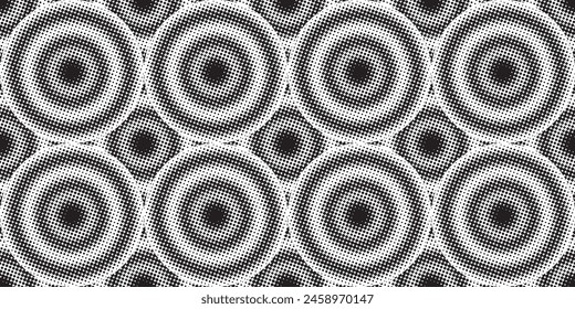 Halftone seamless pattern,black on white background . Vector illustration.