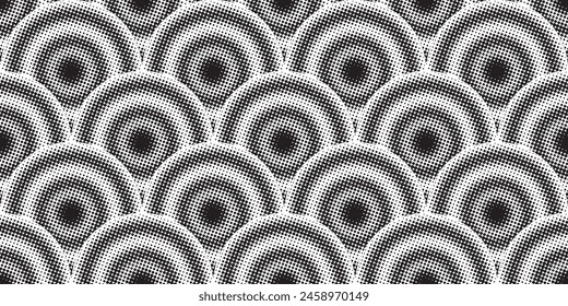 Halftone seamless pattern,black on white background . Vector illustration.