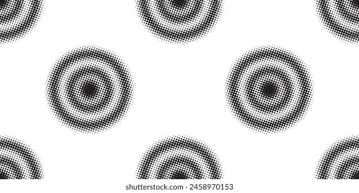 Halftone seamless pattern,black on white background . Vector illustration.