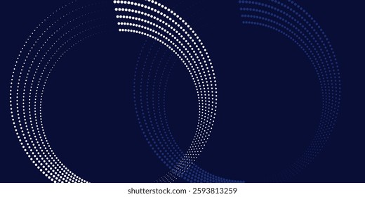 Halftone semicircles as icon or background. Abstract vector with dots as logo or sun concept. Black shape on a white background and the same white shape on the black side.