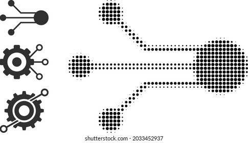 Halftone Sensor Links. Dotted Sensor Links Generated With Small Circle Points. Vector Illustration Of Sensor Links Icon On A White Background. Halftone Array Contains Circle Points.