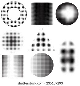 halftone set on white background