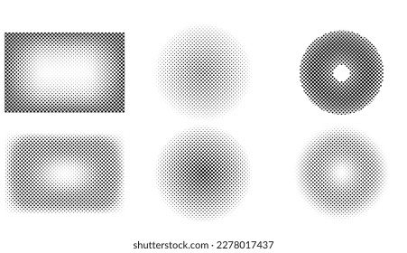 Halftone Set Placed on a white background Can expand, vector.