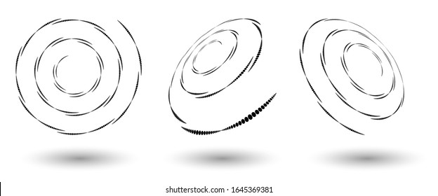 Halftone shapes, abstract dots logo emblem design element for any project. Round icon or backgroud. Vector EPS10 illustration. Abstract dotted halftone vector with differents perspective