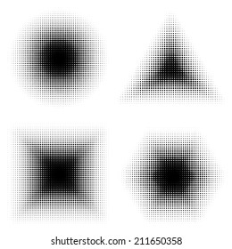 Halftone shapes set for your design. EPS10 vector.