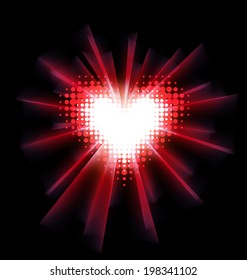 Halftone shining heart