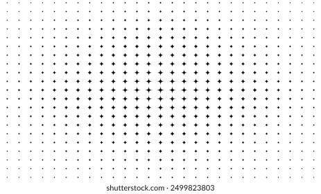 Halftone shiny sparkle star shape pixel effect vector background space holder, halftone gradient technology science background, star texture with fading effect, black and white halftone star pattern