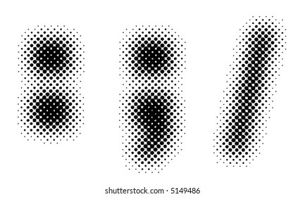 halftone sign / symbol (vector) - part of a full alphabet set