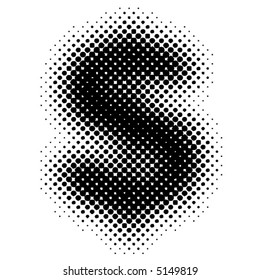 halftone sign / symbol (vector) - part of a full alphabet set