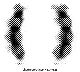 halftone sign / symbol (vector) - part of a full alphabet set