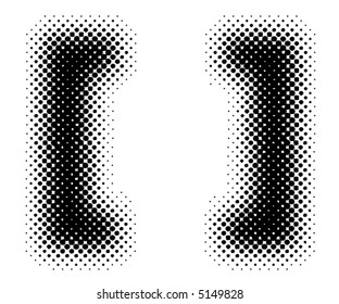 halftone sign / symbol (vector) - part of a full alphabet set