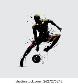 halftone silhouette illustration splatter particle art basketball athlete pose