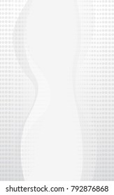 Halftone silver abstract background. Modern design template for web site, flyer, digital presentation, cover and magazine. Wavy concept for brochure, poster, backdrop and space for text