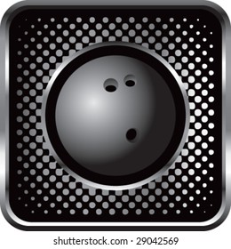 halftone silver button bowling ball