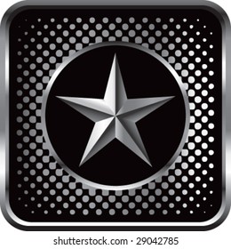 Halftone Silver Button Star