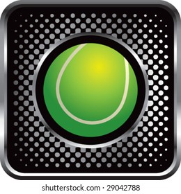 halftone silver button tennis ball