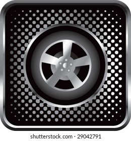 halftone silver button tire