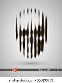 Halftone skull, line, Wave. Design element. Invitation, party. Billboard, flyer. Musical poster.